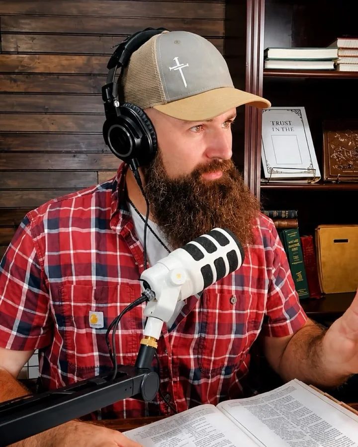 Robert Cole recording the Faith In The Fields podcast